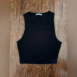 Zara Cropped Tank - Black, Large